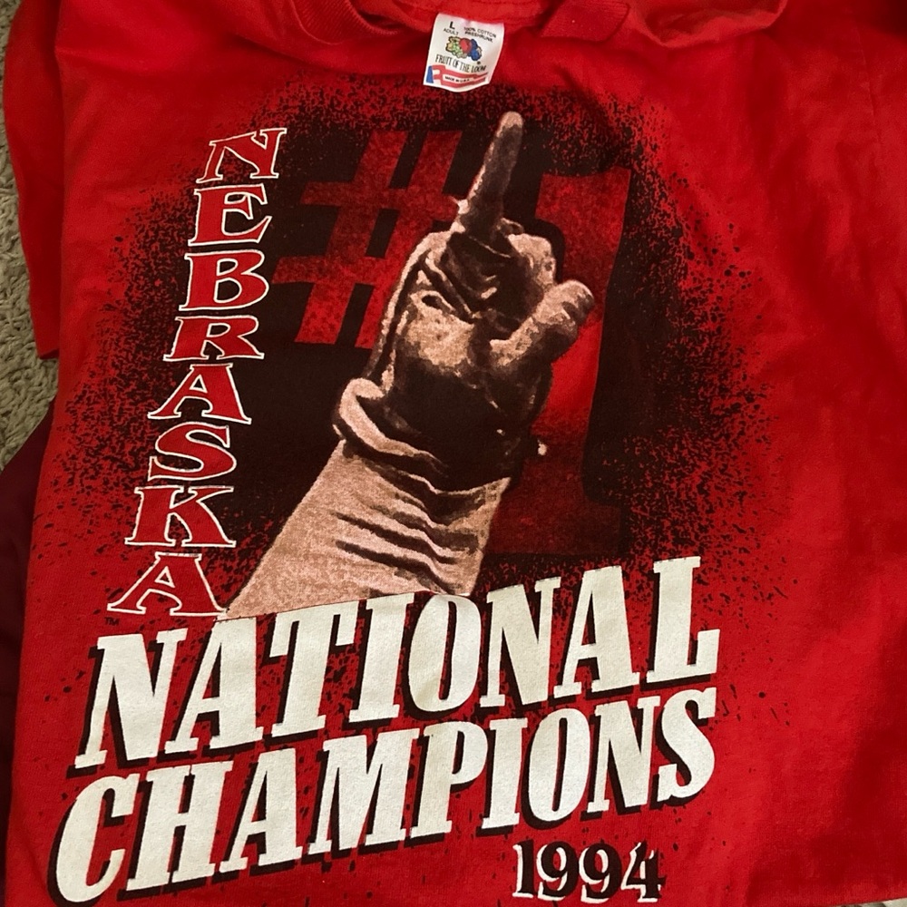 Vintage 90s Nebraska Cornhuskers 1994 Champions Single Stitch FOTL Tee